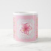 Grande Tasse Hibiscus & dentelle PINK (Devant)