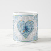 Grande Tasse Hibiscus & dentelle TURQUOISE (Devant)