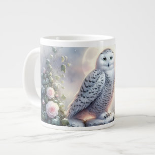 Grande Tasse Hibou des neiges dans un jardin d'hiver au clair d