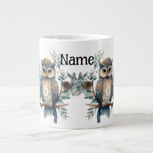 Grande Tasse Hibou d'hiver personnalisé