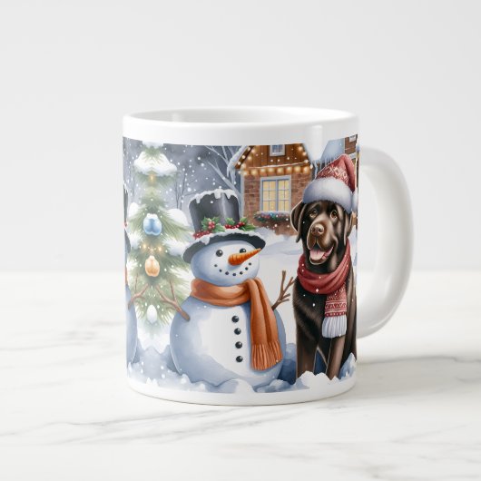Grande Tasse Hiver Labrador Retriever Chien Chien Chien Snowman (Devant droit)