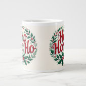 Grande Tasse Ho Ho Ho Christmas Wreath Typography Design (Devant)