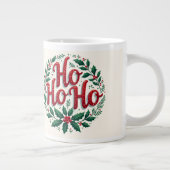 Grande Tasse Ho Ho Ho Christmas Wreath Typography Design (Droite)