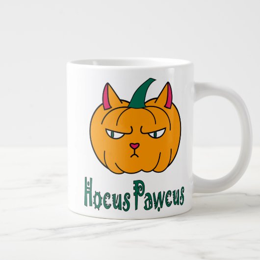 Grande Tasse Hocus pawcus Halloween citrouille ginger cat magie (Droite)