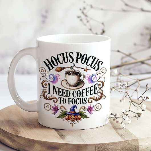 Grande Tasse "Hocus Pocus I Need Coffee" Funny Witchy