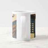 Grande Tasse Hokusai inspiré l'art avec un chat mignon (Dos)