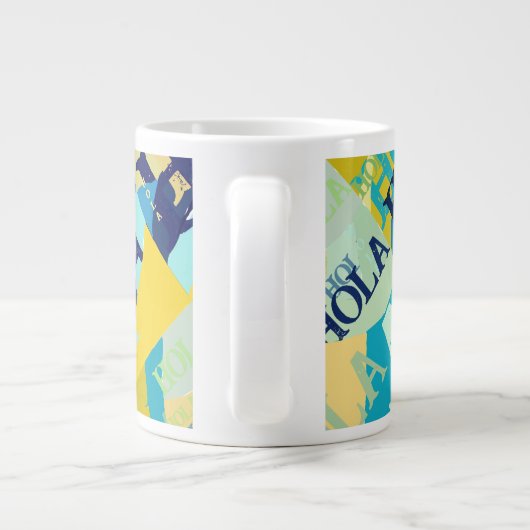 Grande Tasse Hola colorée Abstraite (Dos)