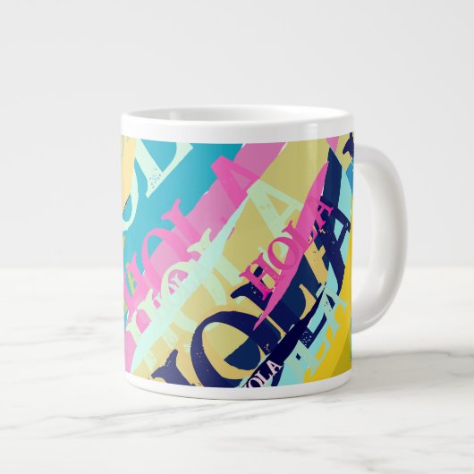Grande Tasse Hola colorée Abstraite (Devant droit)