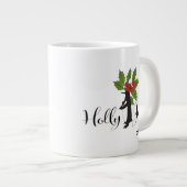 Grande Tasse Holly Jolly Cute Funny Penguin Noël (Devant droit)