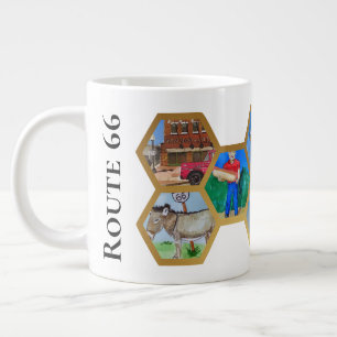 Grande Tasse Honeypeb Collage motif, Route 66 Amérique