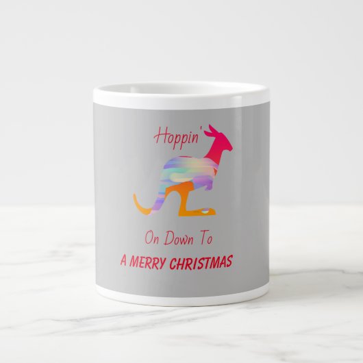 Grande Tasse Hoppin' On Down To A Joyeux Noël Kangaroo (Devant)