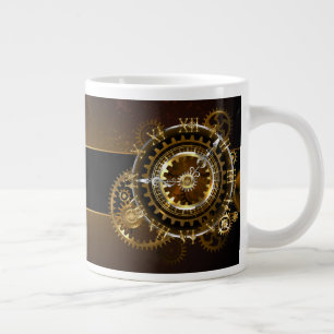 Grande Tasse Horloge Steampunk avec engrenages antiques