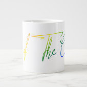 Grande Tasse Hors du placard LGBT Arc-en-ciel écriture (Devant)