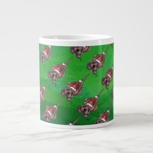 Grande Tasse Hound Chien Noël sur Green