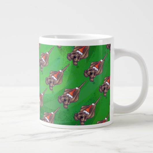Grande Tasse Hound Chien Noël sur Green (Droite)