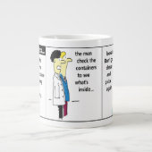 Grande Tasse Humour de dessin du conteneur d'expédition de Dock (Devant)