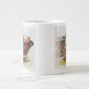 Grande Tasse Humour Vintage, Cochon dans un fauteuil à bascule 