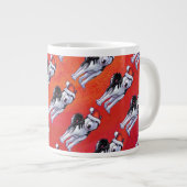 Grande Tasse Husky à Santa Hat Sur Rouge (Devant droit)