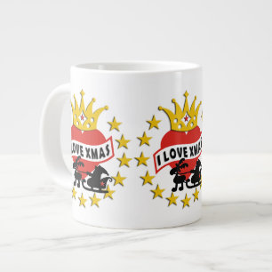 Grande Tasse I LOVE Xmas + votre arrière - plan