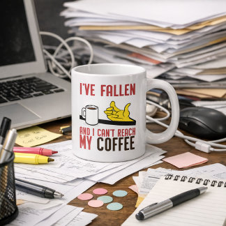 Grande Tasse I’ve Fallen and I Can’t Reach My Coffee Humorous