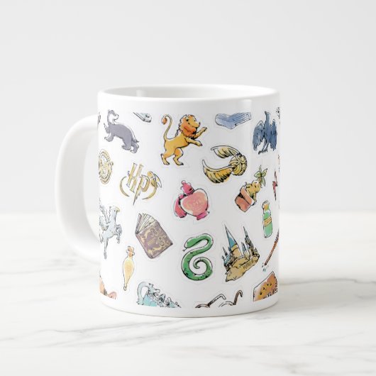 Grande Tasse Icônes Harry Potter à l'aquarelle (Devant gauche)