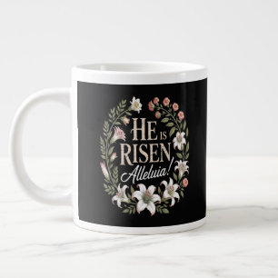 Grande Tasse Il Est Ressuscité Alleluia Floral Pâques Chrétien