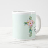 Grande Tasse Il est ressuscité Verdure Aquarelle Croix Pâques (Devant droit)