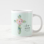 Grande Tasse Il est ressuscité Verdure Aquarelle Croix Pâques (Droite)