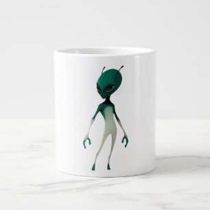 Grande Tasse Illustration d'alien vert cool - Personnage de sci