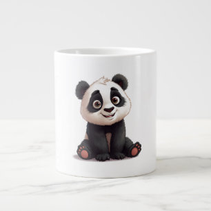 Grande Tasse Illustration de dessin animé d'ours panda assis