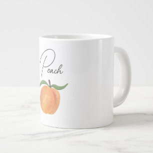 Grande Tasse Illustration de fruit pêche peint mignon