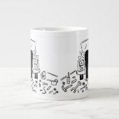 Grande Tasse Illustration de la mécanique automobile sur un (Devant)