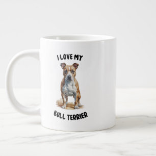 Grande Tasse Illustration de l'aquarelle Bull Terrier