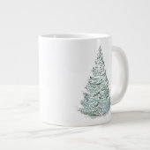 Grande Tasse Illustration de l'épinette couverte de neige (Devant droit)