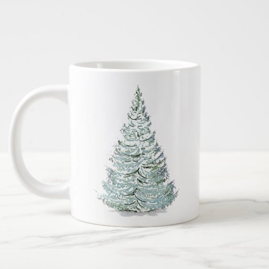 Grande Tasse Illustration de l'épinette couverte de neige (Gauche)