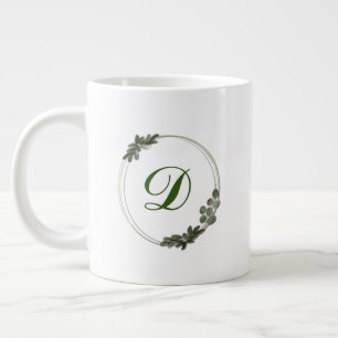 Grande Tasse Illustration de monogramme de verdure d'eucalyptus