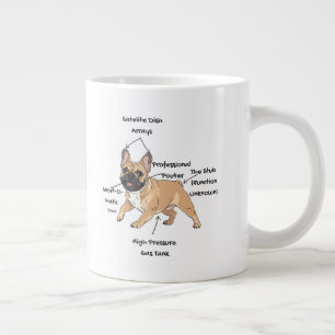 Grande Tasse Illustration drôle de l'anatomie d'un bouledogue f