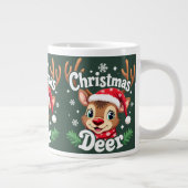 Grande Tasse Illustration du cerf de Noël mignon (Droite)