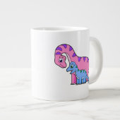 Grande Tasse Illustration D'Un Brachiosaurus Mère Et Enfant. (Devant droit)
