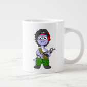 Grande Tasse Illustration D'Un Brontosaurus Habillé En Rambo. (Droite)