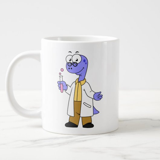 Grande Tasse Illustration D'Un Chimiste Brontosaurus. (Gauche)
