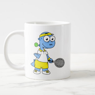 Grande Tasse Illustration D'Un Joueur De Tennis Tyrannosaurus R