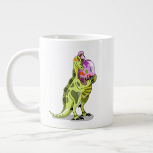 Grande Tasse Illustration D'Un Lambéosaure Portant Un Oeuf.