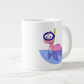 Grande Tasse Illustration D'Un Monstre De Loch Ness De Snorkeli (Devant droit)