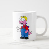 Grande Tasse Illustration D'Un Ouvrier De Construction De Stego (Droite)