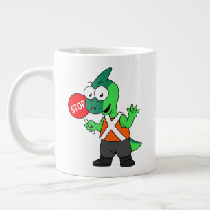 Grande Tasse Illustration D'Un Parasaurolophus Traffic Enforcer