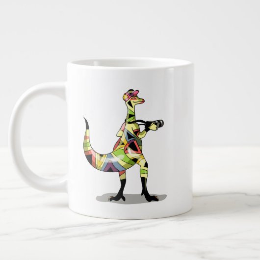 Grande Tasse Illustration D'Un Photographe Iguanodon. (Gauche)