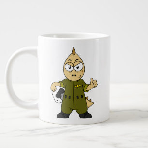 Grande Tasse Illustration D'Un Pilote À Jet Allosaurus.