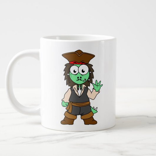 Grande Tasse Illustration D'Un Pirate De Stegosaurus, Jack Spar (Gauche)