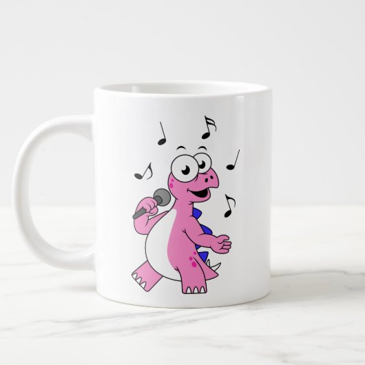 Grande Tasse Illustration D'Un Stegosaurus Chantant. (Gauche)